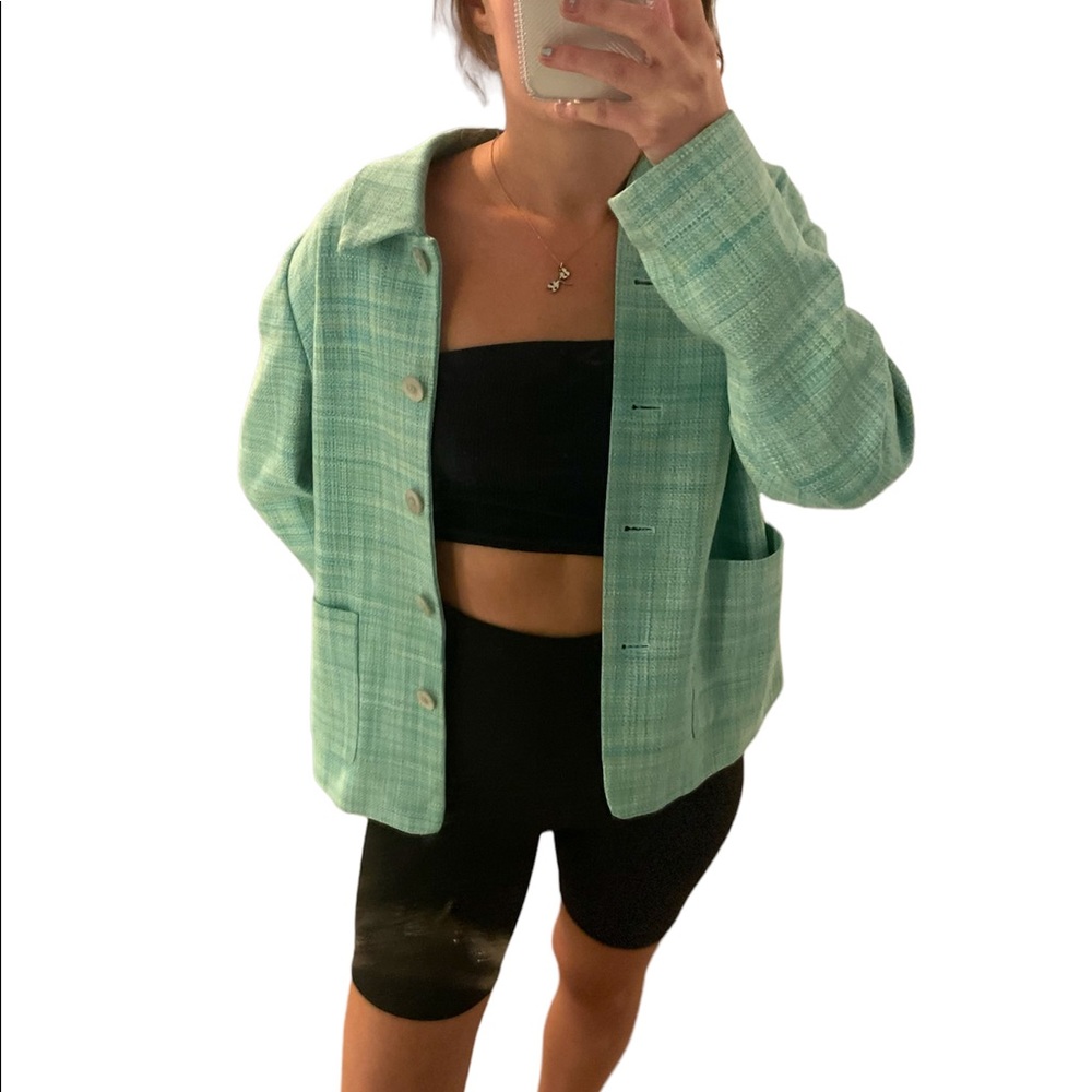 NWOT Appleseed’s - Women’s Petite Size 10P Blue & Green Blazer Jacket Coat